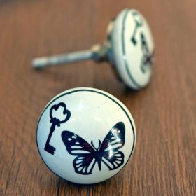 Butterfly Key Ceramic Knob