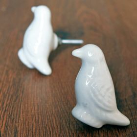 White Bird Ceramic Knob