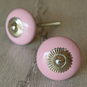 Flat Pink Ceramic Knob