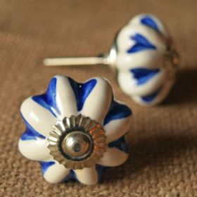 Blue Hearts Ceramic Knob