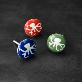 Octopus Print Ceramic Knob