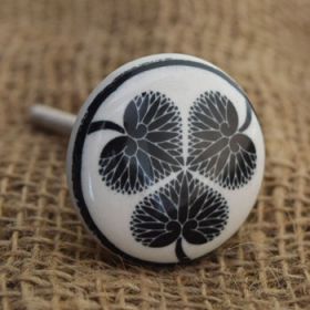 Abstract Clover Leaf Ceramic Knob