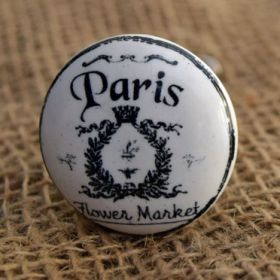 Paris Flower Market Ceramic Knob