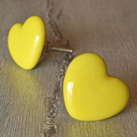 Yellow Heart Ceramic Knob