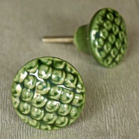 Green Honeycomb Ceramic Knob