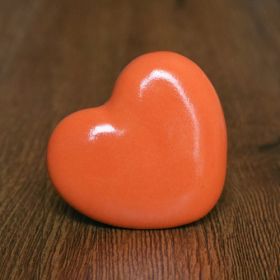 Orange Heart Ceramic Knob