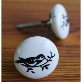 Black Dove Ceramic Knob