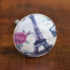 Rose Eiffel Tower Ceramic Knob