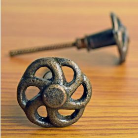 Antique Pinwheel Metal Cabinet Dresser Knob