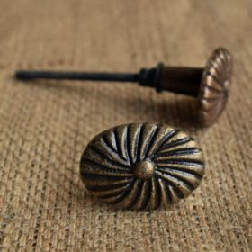 Antique Spiral Oval Metal Knob