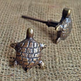 Antique Tortoise Metal Drawer Knob