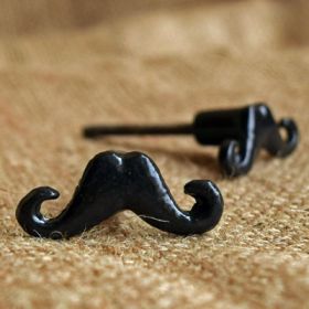 Black Moustache Metal Knob