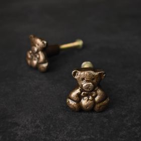 Antique Teddy Bear Kids Cabinet Metal Drawer Furniture Knob