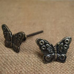 Antique Butterfly Metal Knob