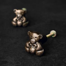Antique Teddy Bear Kids Cabinet Metal Drawer Furniture Knob