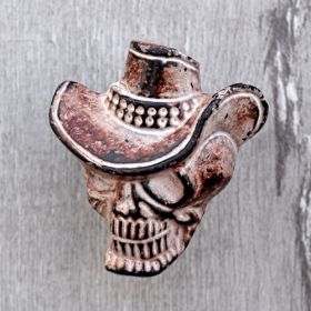 Skull Cowboy Metal Cabinet Knob