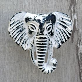 Rustic White Elephant Iron Drawer Knob