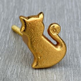 Gold Cat Metal Cabinet Knob