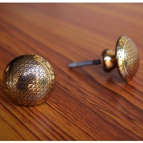 Engraved Scales Brass Furniture Dresser Knob  Etched Brass Drawer Knob and Pull