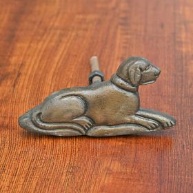 Antique Brass Foxhound Metal Dresser Knob