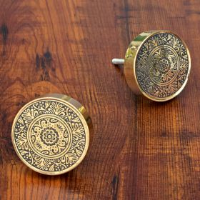 Agadir Etched Brass Cabinet Knob