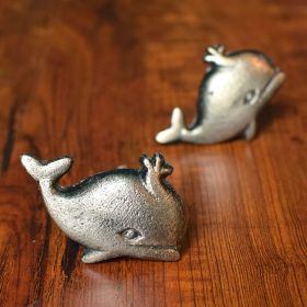 Silver Antique Whale Drawer Knob