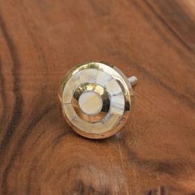 Concentric Brass Mother of Pearl Cabinet Knob