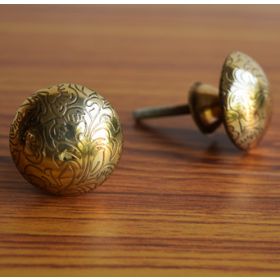 Decorative Etched Vine Brass Dresser Drawer Knob Cabinet Handle Pull