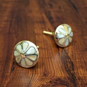 Luxurious Wheel Brass Mother of Pearl Cabinet Knob