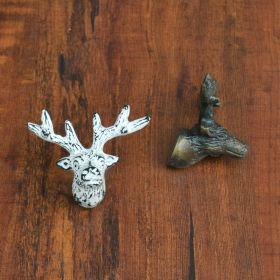 Distressed Stag Bust Cabinet Knob
