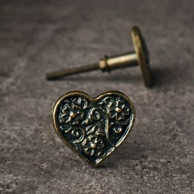 Steampunk Floral Heart Cabinet Drawer Knob