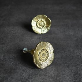 gold flower drawer knob