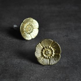 flower shaped gold cabinet knob and pull