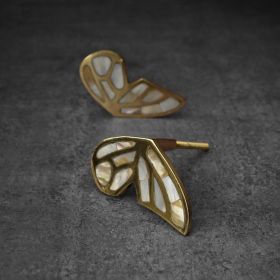 Luxe Butterfly Wings Brass Mother of Pearl Handle and Pull