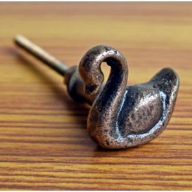 Antique Swan Metal Cupboard Drawer Knob and Pull