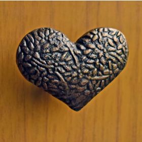 Textured Antique Heart Metal Knob