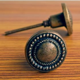 Antique Round Metal Cupboard Cabinet Knob