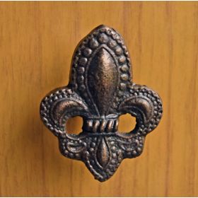 Antique Fleur De Lis Metal Knob