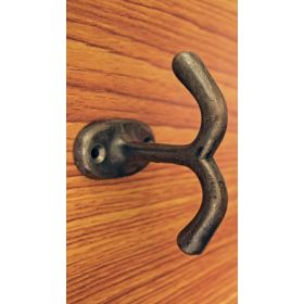 Small Brass Double Wall Hook