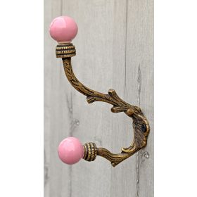 Branch Coat Hook - Plain Pink Ceramic