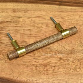 Brass and Wood Bar Dresser Door Handle